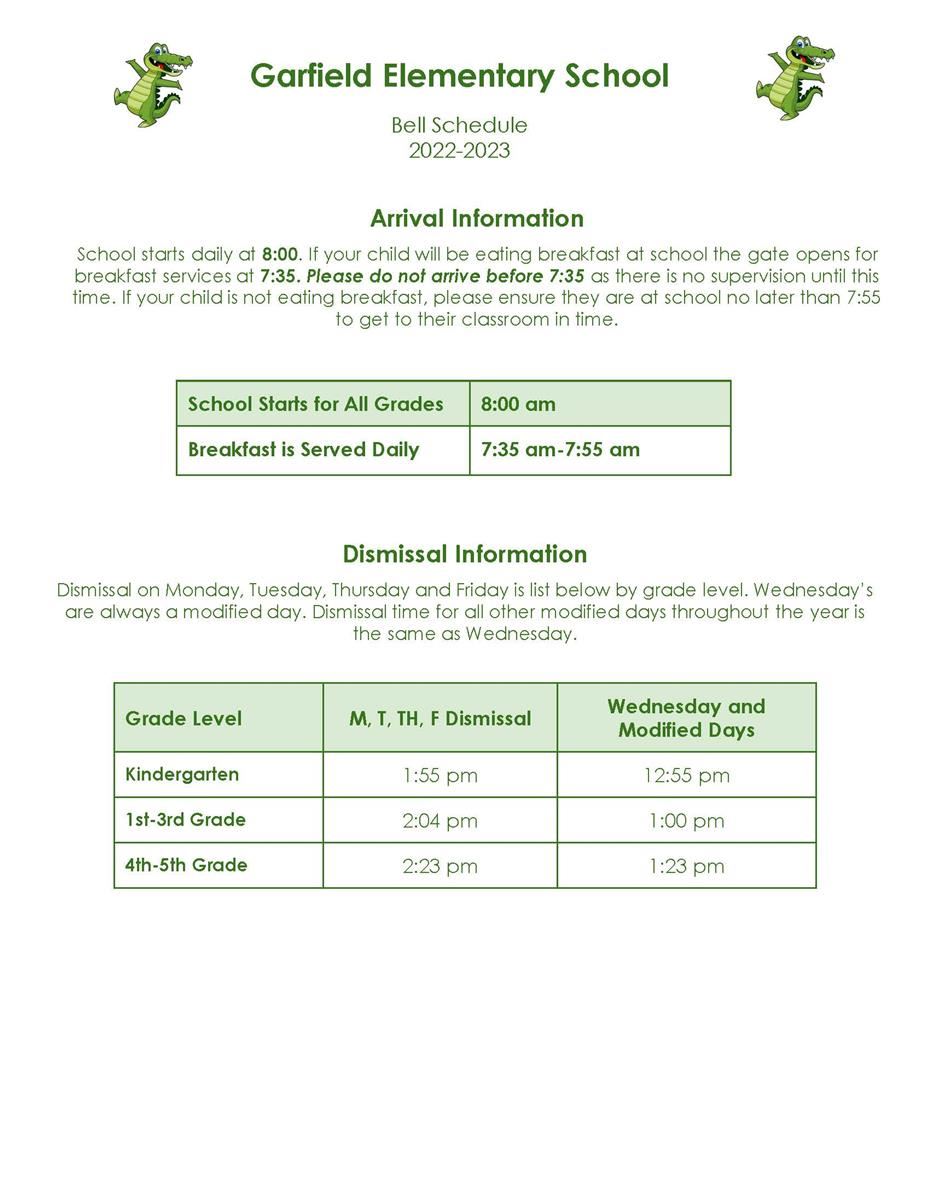 2022-23 Bell Schedule